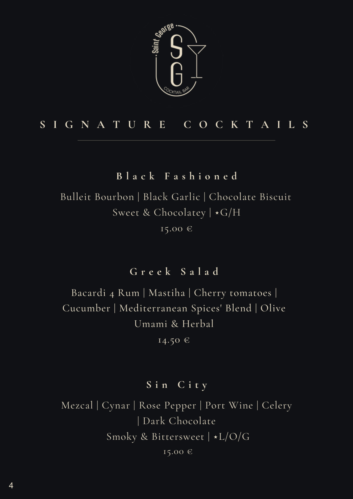 Saint George menu, page 5